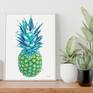 Pineapple painting Tropical fruit wall art Kichen food pop art
