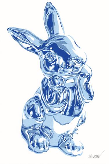 Steel rabbit painting Easter bunny wall art hare animal pop art thumb