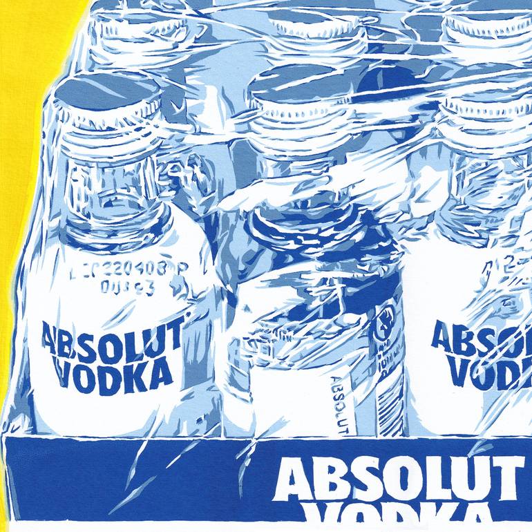 Absolut vodka painting bar cart original pop art Warhol style Painting ...