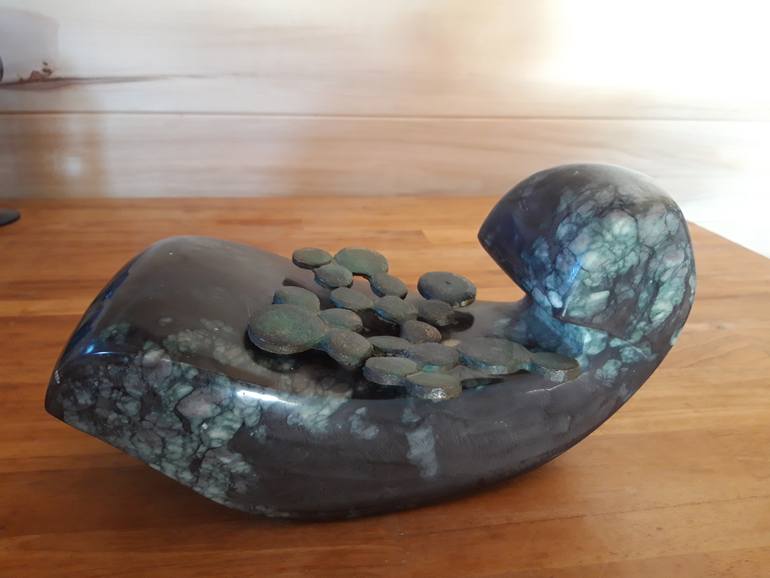 Original Minimalism Calligraphy Sculpture by Sylviane Selma