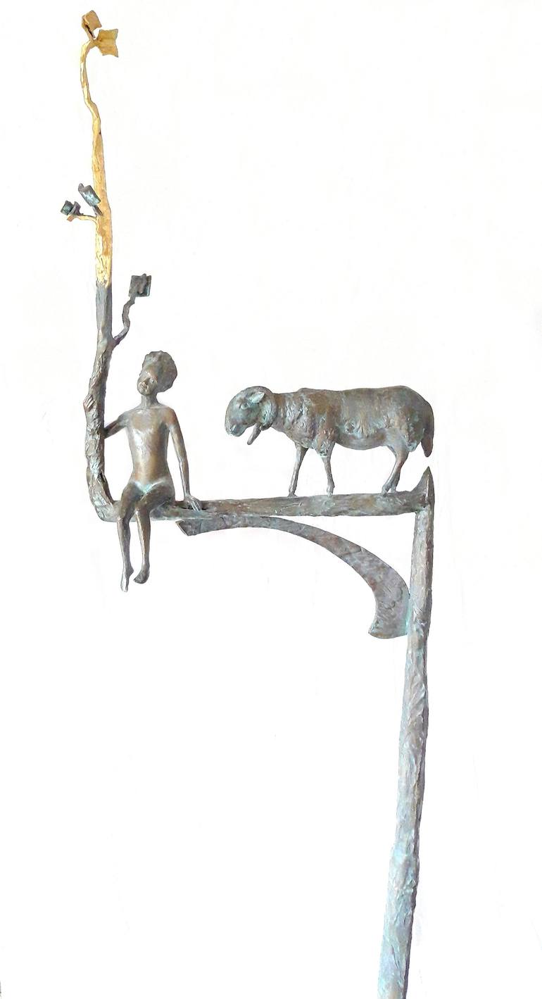 Original Surrealism Garden Sculpture by Sylviane Selma