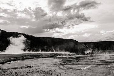 Geyser Fields of Yellowstone National Park in Black and White - Limited Edition of 4 thumb