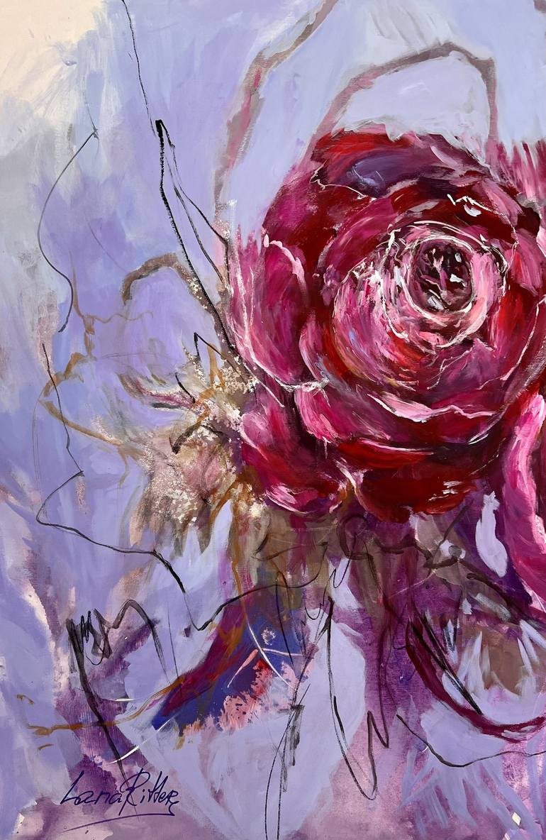 Original Abstract Floral Painting by Lana Ritter
