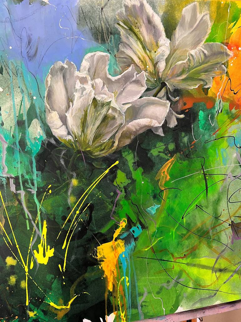 Original Abstract Expressionism Floral Painting by Lana Ritter