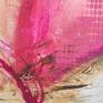 Original art work on canvas. 
Gallery wrapped and stretched on a 2 cm deep stretcher frame, the edges are painted. The painting will be sent to the customer rolled in a tube, and needs to be stretched.