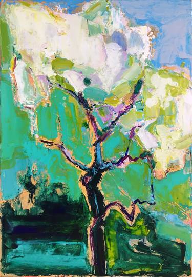 Original Expressionism Tree Paintings by Irena Depko