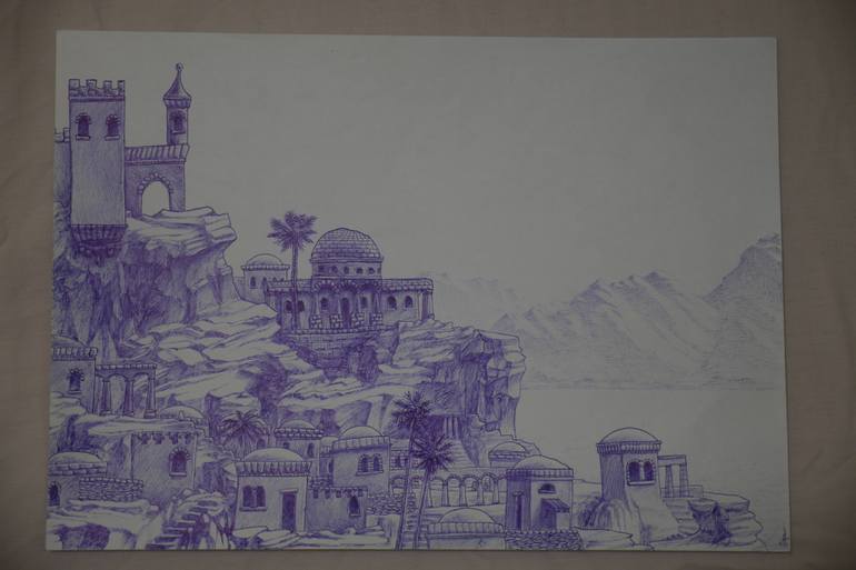 Original Folk Architecture Drawing by Pinchos Heilpern