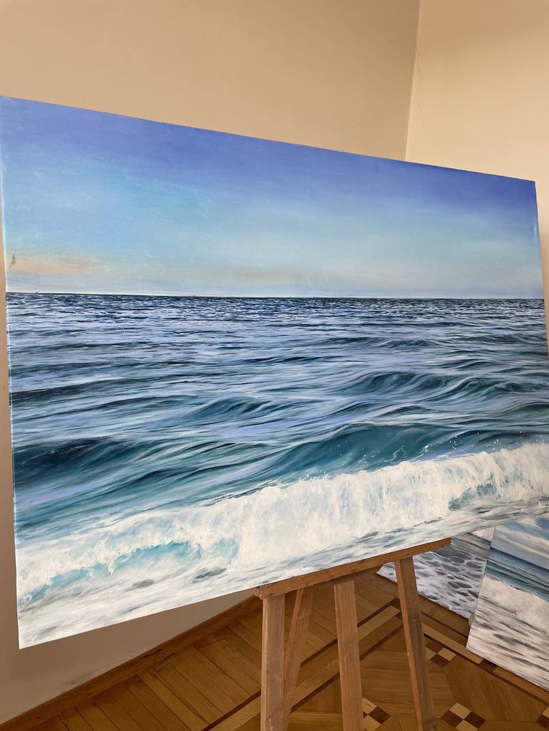 Original Photorealism Seascape Painting by Aflatun Israilov