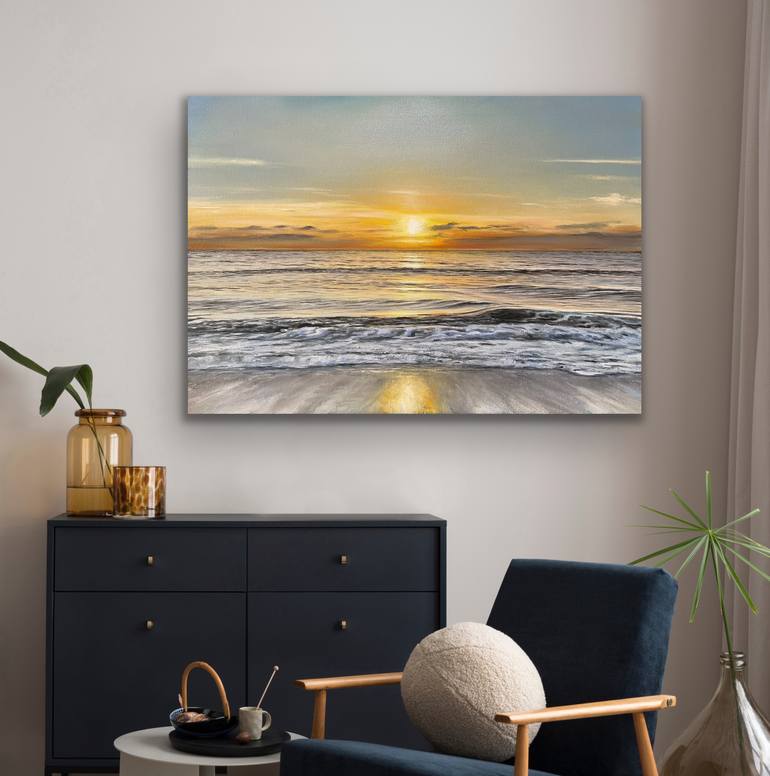 Original Photorealism Seascape Painting by Aflatun Israilov