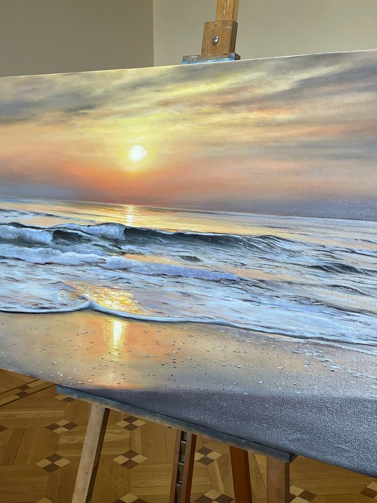 Original Photorealism Seascape Painting by Aflatun Israilov