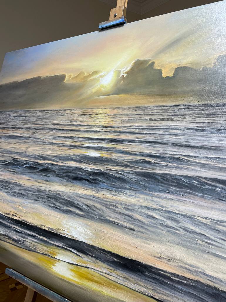 Original Photorealism Seascape Painting by Aflatun Israilov