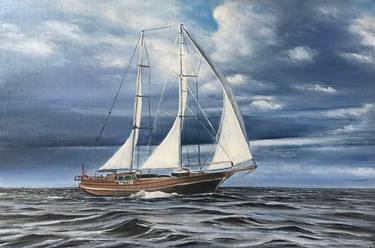 Original Realism Seascape Painting by Aflatun Israilov