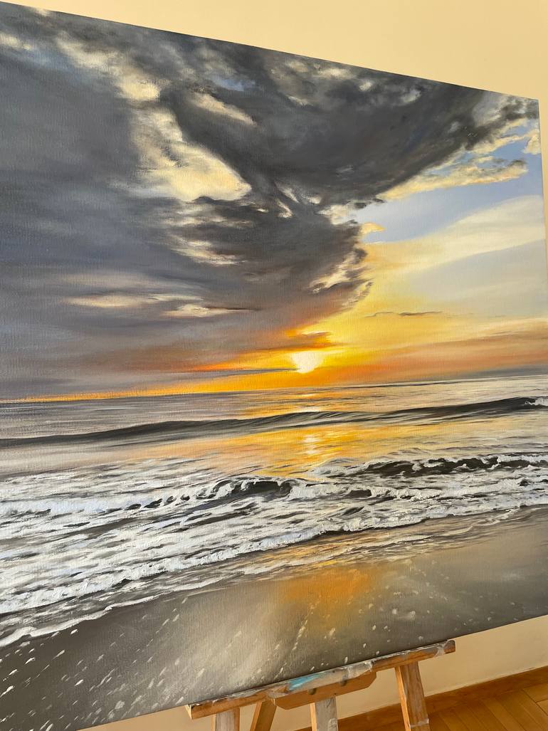 Original Photorealism Seascape Painting by Aflatun Israilov