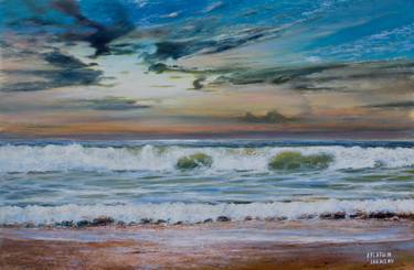 SENSE OF FREEDOM - uplifting realistic impressionist sea oil painting thumb