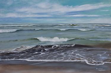 GREEN SEASCAPE - realistic ocean oil painting thumb
