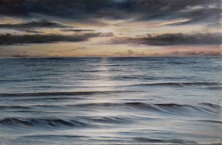 MEDITATION - realistic seascape oil painting Painting by Aflatun ...