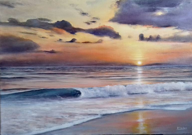 Art Painting Beach canvas Australia surf surfing seascape surfers paradise 