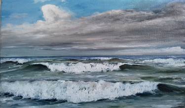 STORMY SEAS - realistic seascape ocean oil painting thumb
