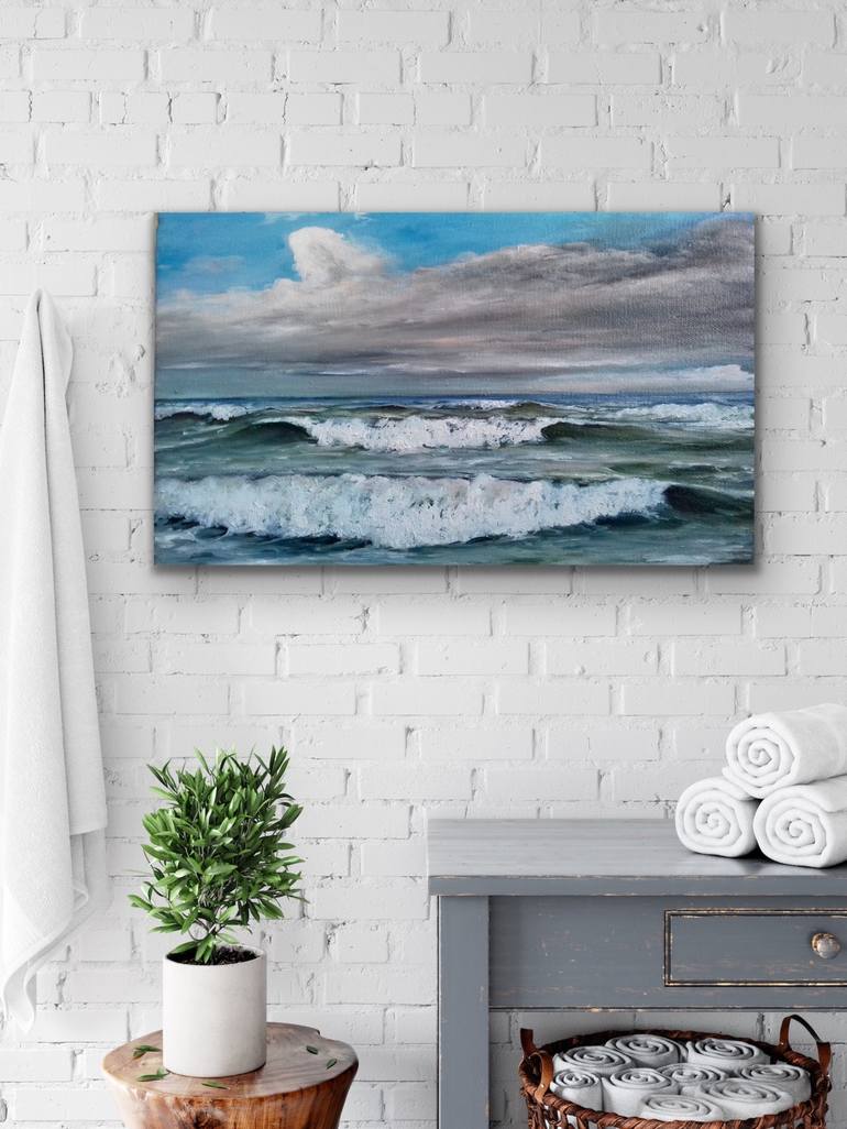 Original Realism Seascape Painting by Aflatun Israilov