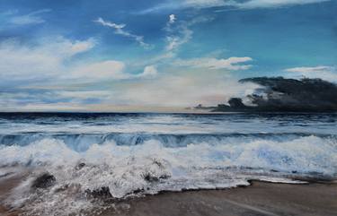 OCEAN WAVE CRASH - realistic ocean seascape oil painting thumb