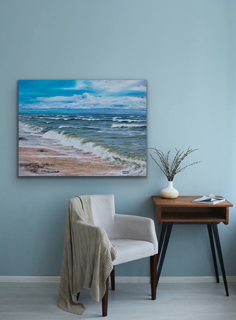 Original Photorealism Beach Painting by Aflatun Israilov