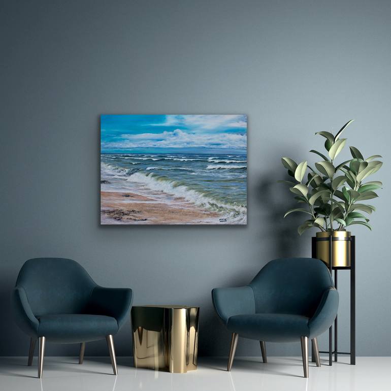 Original Photorealism Beach Painting by Aflatun Israilov