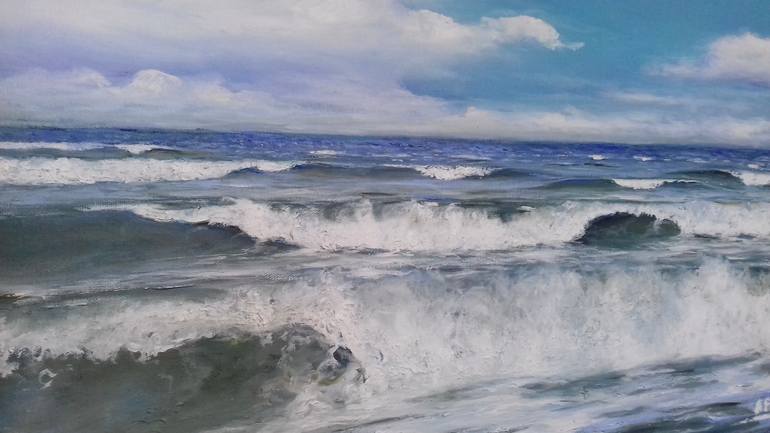 Original Expressionism Seascape Painting by Aflatun Israilov