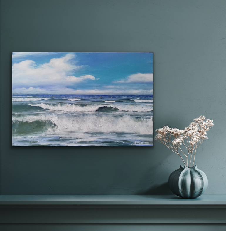 Original Expressionism Seascape Painting by Aflatun Israilov
