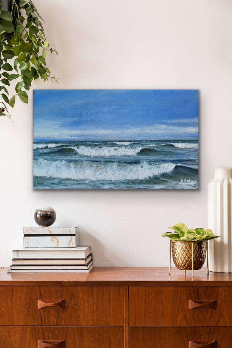 Original Realism Seascape Painting by Aflatun Israilov