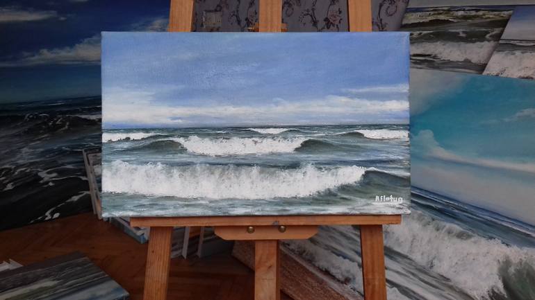 Original Realism Seascape Painting by Aflatun Israilov