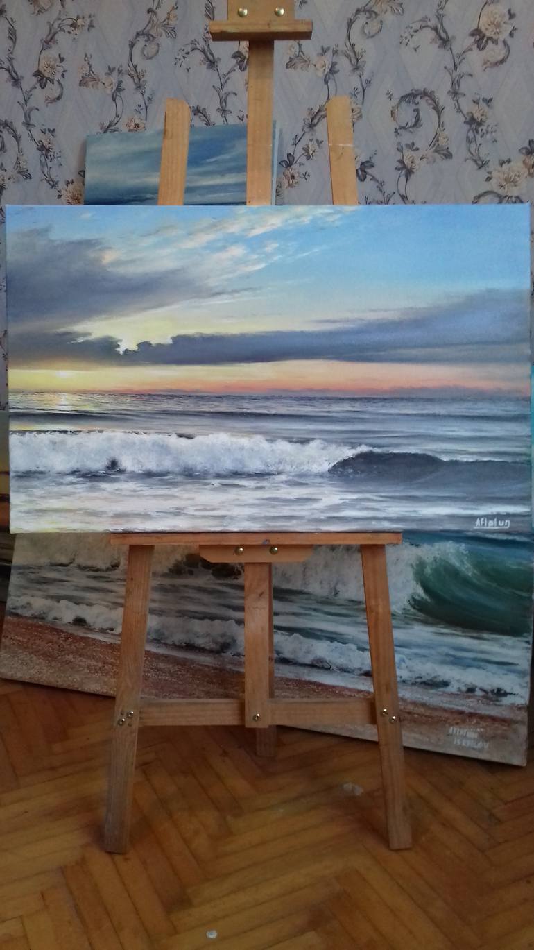 Original Figurative Seascape Painting by Aflatun Israilov