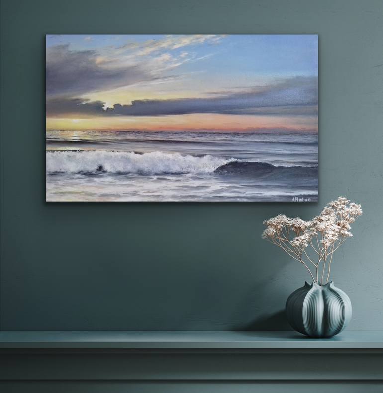 Original Figurative Seascape Painting by Aflatun Israilov