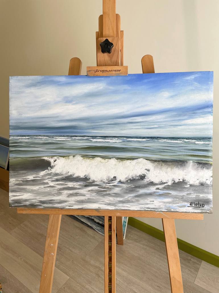 Original Expressionism Seascape Painting by Aflatun Israilov