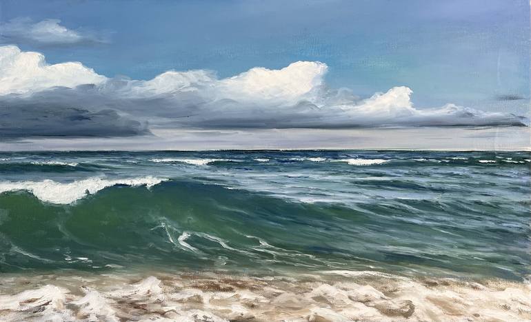 Rebellious Realistic Seascape Painting By Aflatun Israilov 