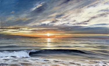 Saatchi Art Artist Aflatun Israilov; Paintings, “STARLIGHT realistic sunset seascape” #art