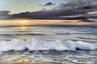 Print of Realism Seascape Paintings by Aflatun Israilov