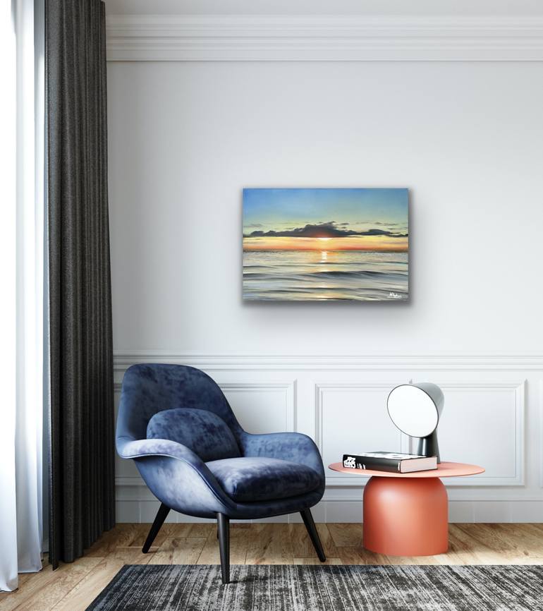 Original Photorealism Seascape Painting by Aflatun Israilov