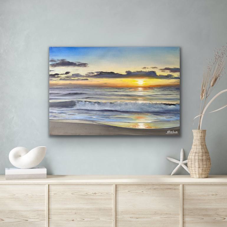 GOLDEN HOUR SEA - realistic seascape from ‘Freedom’ series Painting by ...