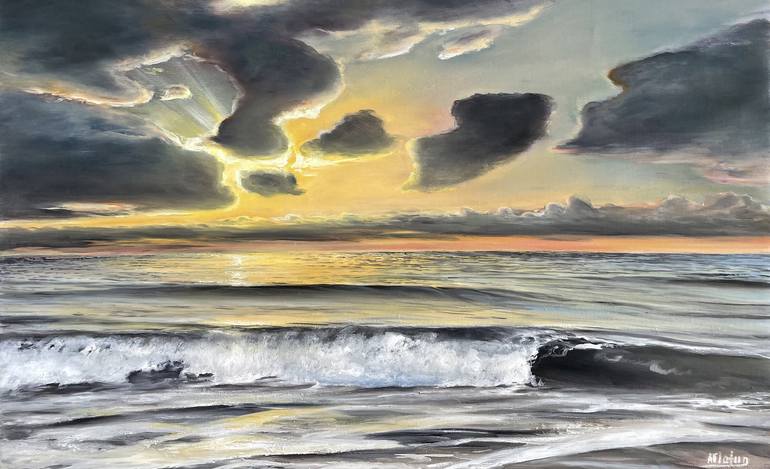 Original Expressionism Seascape Paintings by Aflatun Israilov