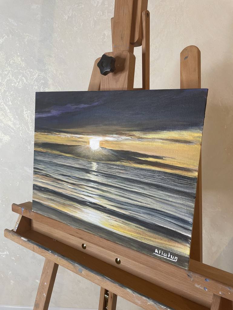 Original Photorealism Seascape Painting by Aflatun Israilov