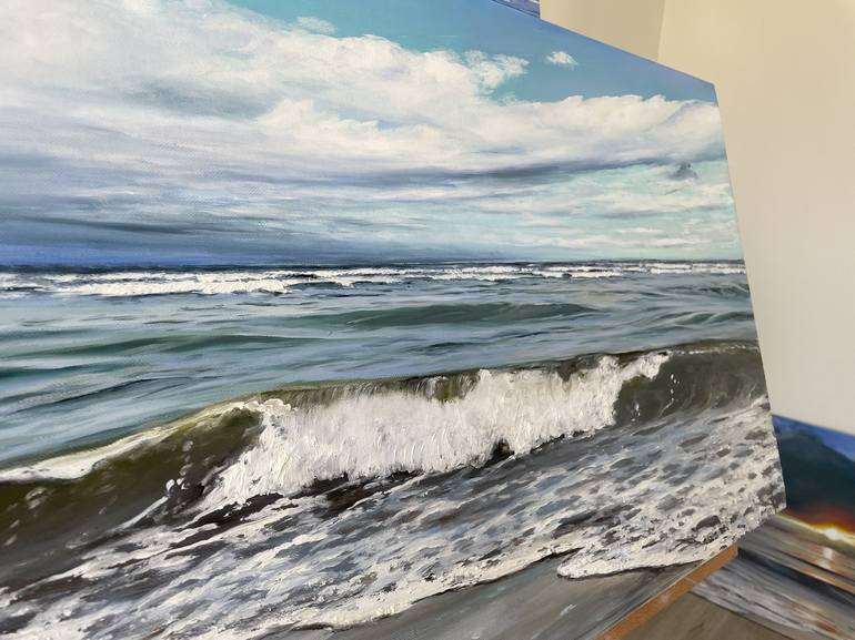 Original Photorealism Seascape Painting by Aflatun Israilov