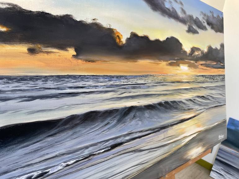 Original Photorealism Seascape Painting by Aflatun Israilov