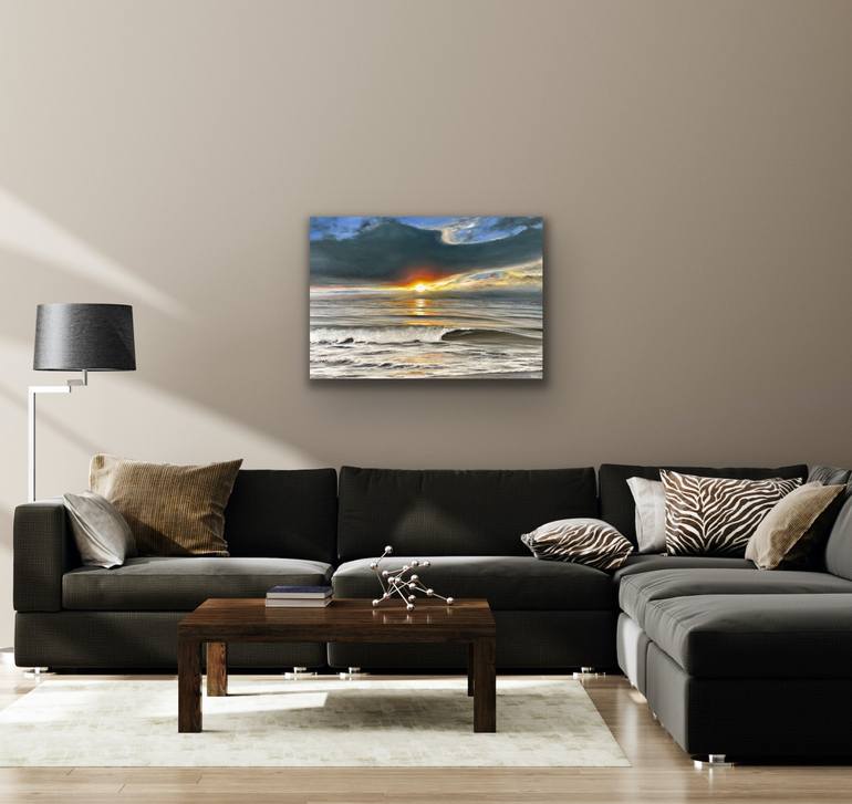 Original Photorealism Seascape Painting by Aflatun Israilov