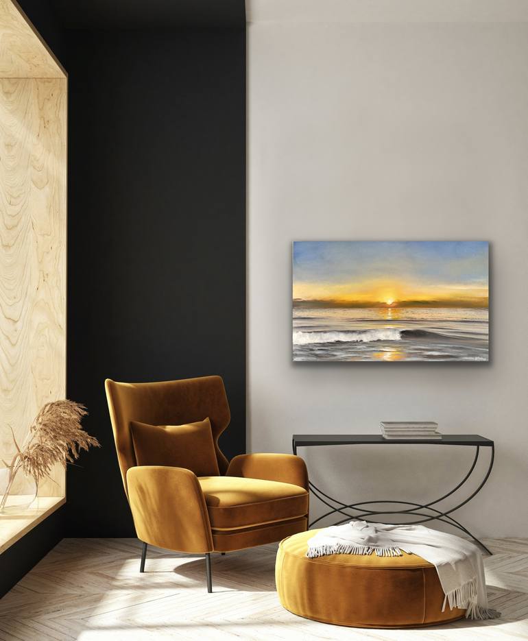 Original Photorealism Seascape Painting by Aflatun Israilov