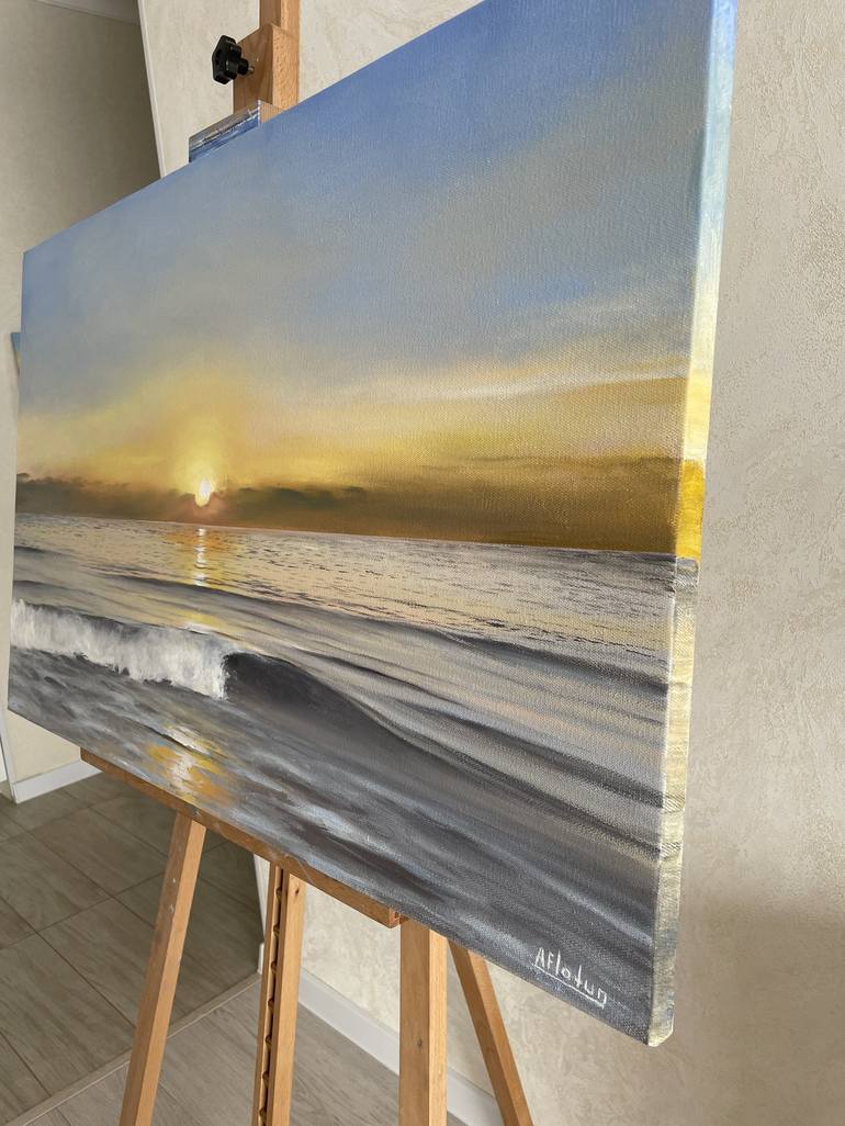 Original Photorealism Seascape Painting by Aflatun Israilov