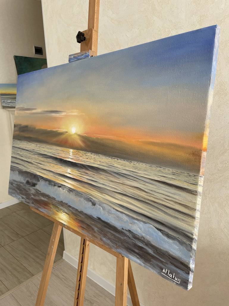 Original Photorealism Seascape Painting by Aflatun Israilov