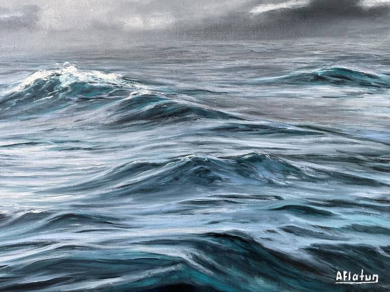 Original Photorealism Water Painting by Aflatun Israilov