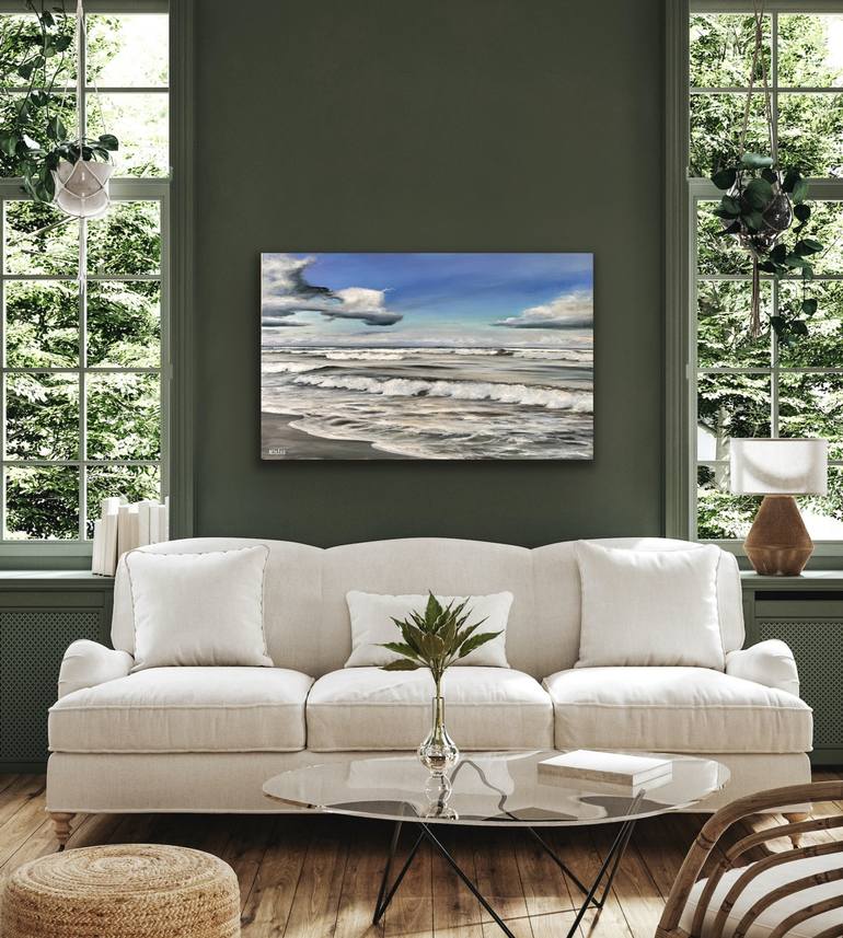 Original Photorealism Seascape Painting by Aflatun Israilov