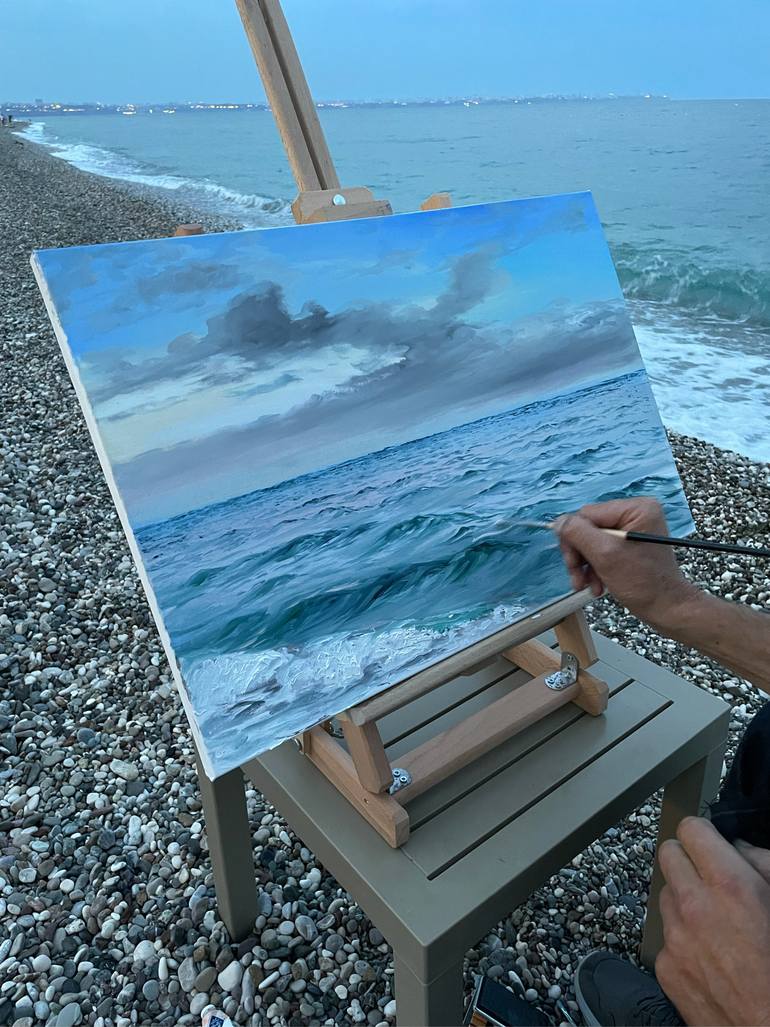 Original Figurative Seascape Painting by Aflatun Israilov