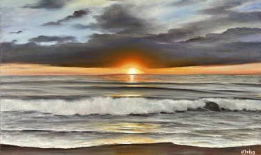 Print of Seascape Paintings by Aflatun Israilov